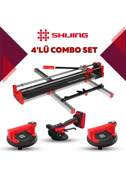 Manuel Kesici Dijital Vantuz ve Fayans Vibratörü 4'lü Pro Set