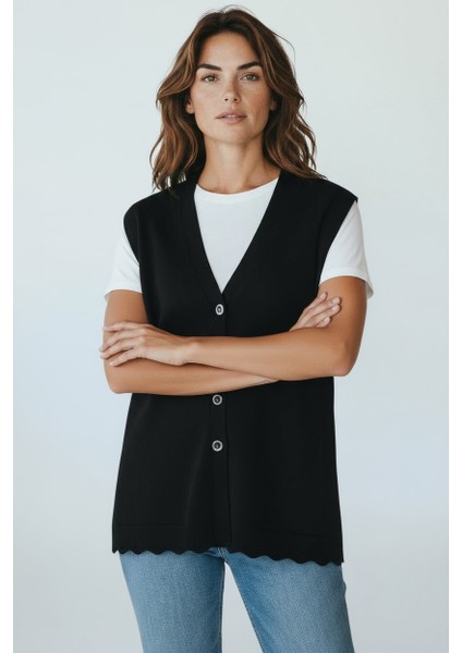 Kadın Önü Düğmeli Cepli Kalın Kışlık Kısa Yelek Mersa5 modelleri