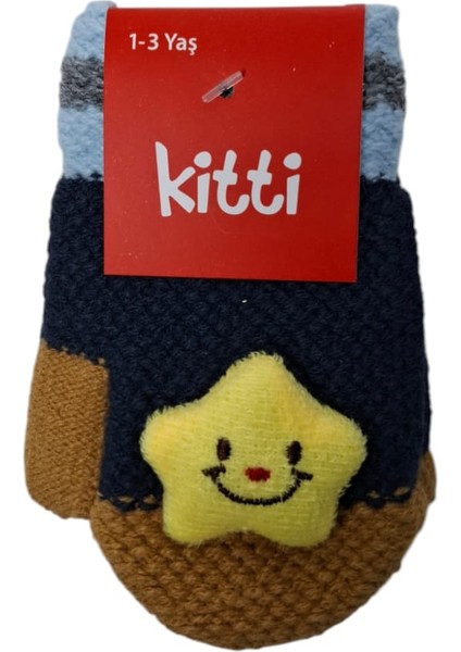 Spteks Kitti 1-3 Yaş Erkek Bebe Lacivert Renk Tatlı Yıldız Figürlü Kışlık Örme Eldiven fiyatları