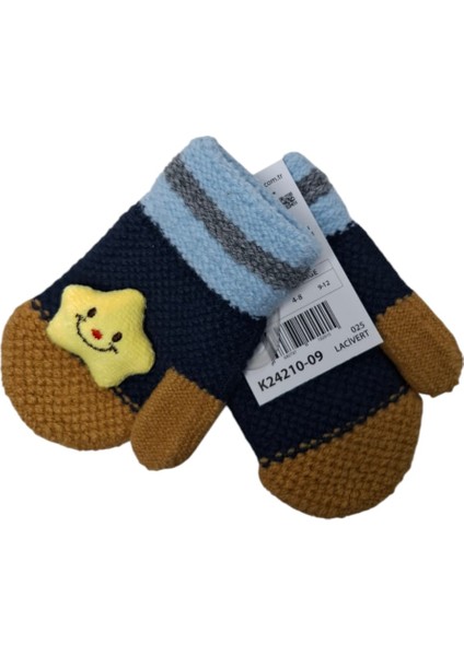 Spteks Kitti 1-3 Yaş Erkek Bebe Lacivert Renk Tatlı Yıldız Figürlü Kışlık Örme Eldiven modelleri