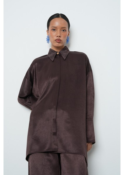 Kadın Düz Renk Oversize Uzun Tesettür Gömlek modelleri