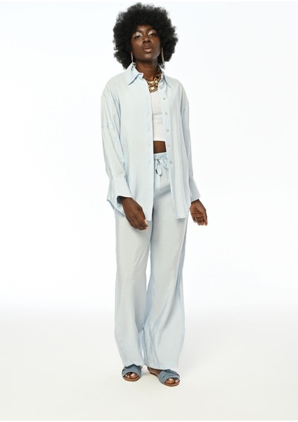 Kadın Rahat Kalıp Düz Renk Gömlek fırsatları