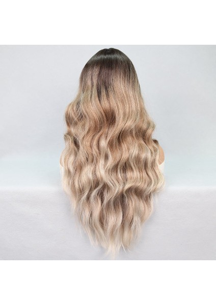 Kumral Platin Ombre Balköpüğü Röfleli Tül Peruk