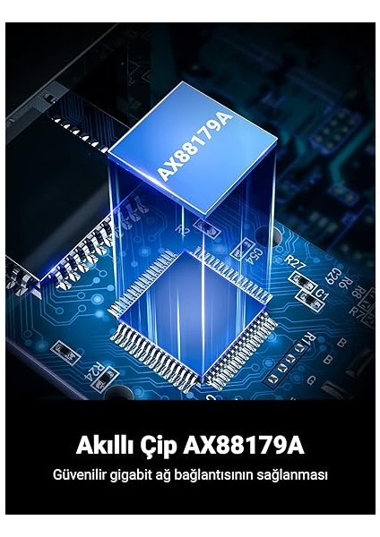 USB 3.0 RJ45 Ethernet Adaptörü 1000MBPS Mac Os ile Uyumlu Windows 10 8 7 Linux Pc Dizüstü Bilgisayar Switch Vb. (Siyah) fırsatları