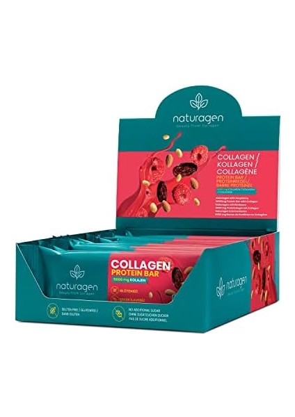 Naturagen Collagen 5.000 Mg Kolajenli Protein Bar Ahududu Aromalı 35GX12 Adet