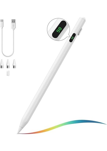 ZR61 Ios/android/windows Dokunmatik Ekran Için Pil Göstergeli, Magnetik, 2 Yedek Uçlu ve Type C Şarj Kablolu Stylus Dokunmatik Kalem fırsatları