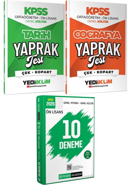 Kpss 2026 Ortaöğretim Ön Lisans Tarih Coğrafya Yaprak Test - 2026 Kpss Ön Lisans Çözümlü 10 Deneme