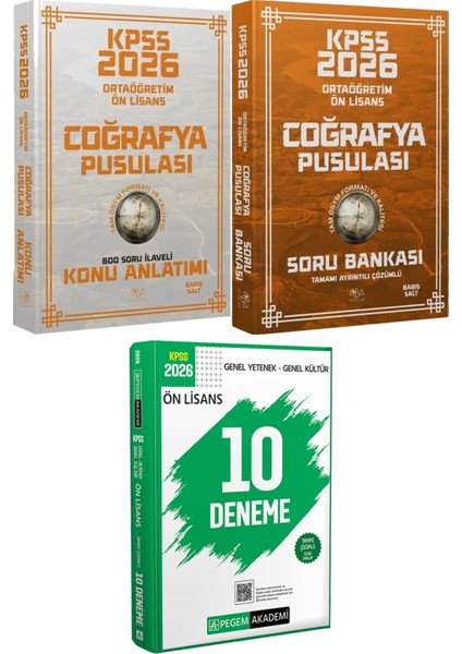 2026 Kpss Ortaöğretim Ön Lisans Coğrafya Pusulası Konu ve Soru - 2026 Kpss Ön Lisans Çözümlü 10 Deneme