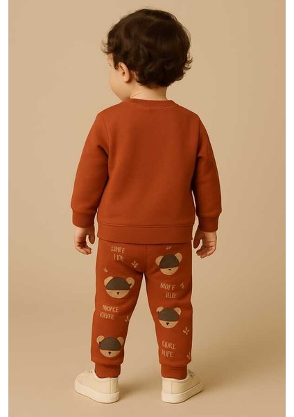 Kiremit Kırmızı Ayıcık 1-2-3 Yaş Çocuk Alt Üst Takım Pijama Takım indirimleri