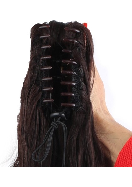 Tokalı Kabarık Dalgalı At Kuyruğu / Koyu Kahve indirimleri