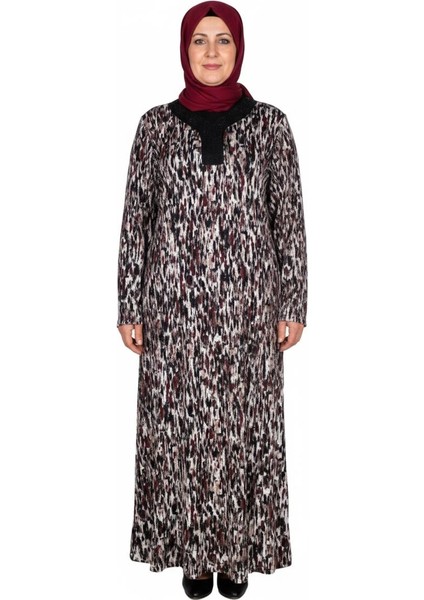 Hesna Kadın Minel Battal Beden Kuplu Boydan Siyah Elbise Desen 30