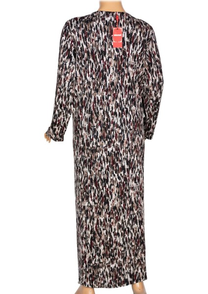 Hesna Kadın Minel Battal Beden Kuplu Boydan Siyah Elbise Desen 30 fırsatları