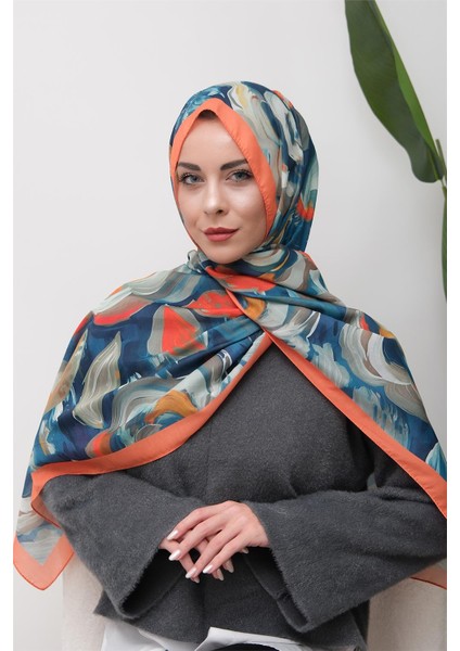 Floral Akrilik Desenli Dijital Soft Şal