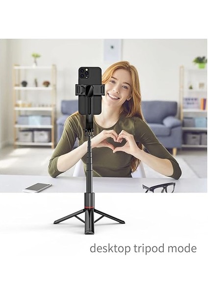 Işıklı Selfie Çubuğu Uzaktan Kumandalı 116 cm Tripod Özçekim Alüminyum Masa Üstü Tripod fırsatları