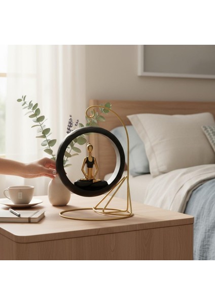 Modern Stil Askılı Sallanan Yoga Yapan Kadın Heykeli 18 cm Dekoratif Meditasyon Biblo Ev Ofis Süsü C fiyatları