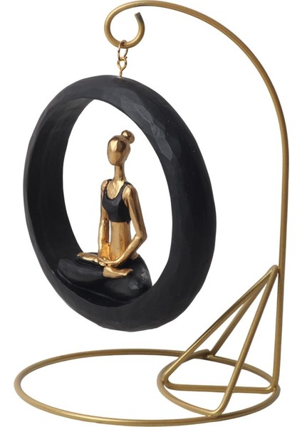 Modern Stil Askılı Sallanan Yoga Yapan Kadın Heykeli 18 cm Dekoratif Meditasyon Biblo Ev Ofis Süsü C modelleri