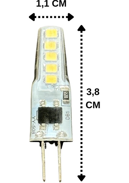 (4 Adet) Heka 2W (14W) 3000K (Sarı Işık) G4 Duylu Dim Edilebilir LED Kapsül Ampul modelleri