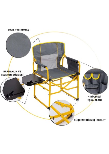 Extra Katlanabilir Xl Kamp Koltuğu Sarı indirimleri