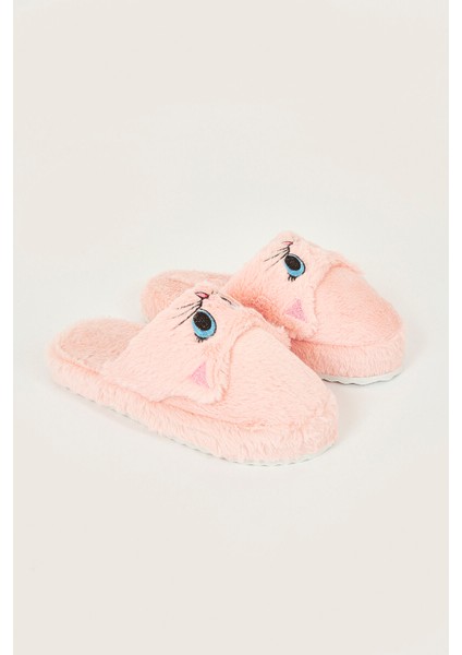 Pembe Kedili Ev Terliği