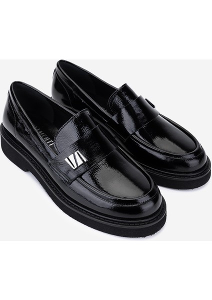 Kadın Hakiki Deri Siyah Kırışık Rugan Loafer Ayakkabı 294 13594 Bn Ayk SK25-26 Sıyah Krsk Rgn fiyatları