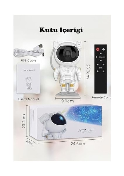 Projektör Işıklı Kumandalı Samanyolu Projeksiyon Gece Lambası fiyatları