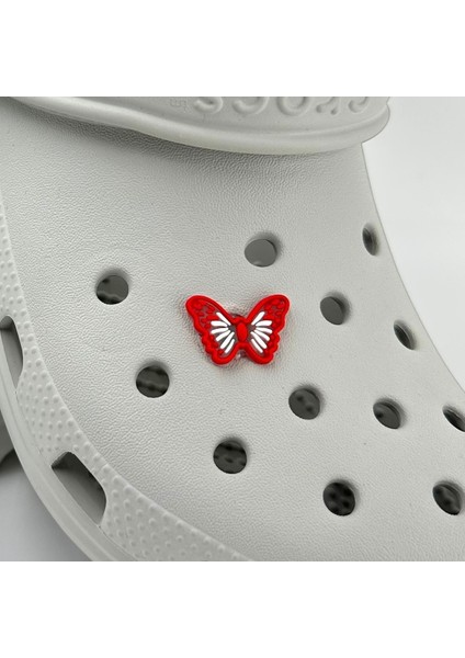 Terlik Süsü ve Aksesuarı , Çanta Süsü – Jibbitz 3D Küçük Boy Desenli Kelebek Figür Logo Aksesuar