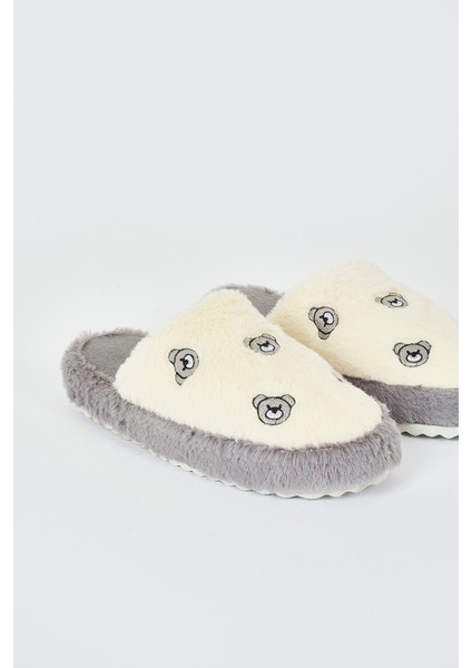 Gri Ayıcıklı Kapalı Ev Terliği fiyatları