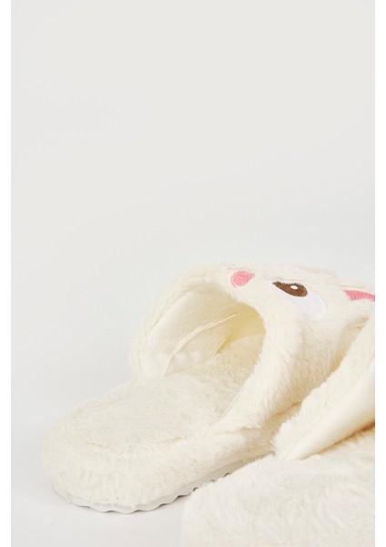 Ekru Tavşanlı Ev Terliği modelleri