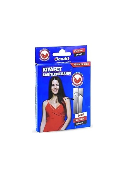 Bondit Dekolte Takı Kıyafet Elbise Kaydırmaz Sabitleme Bandı 24ADET modelleri