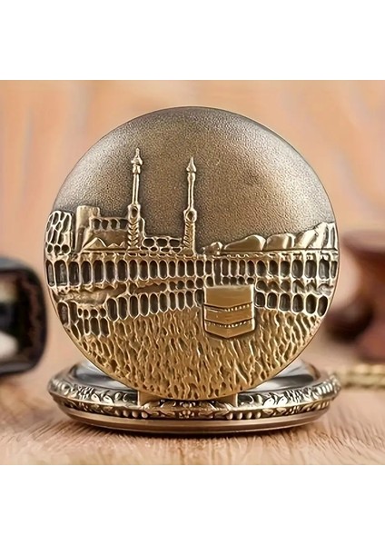 Retroruhu Vintage Bronz Alaşım Cep Saati, Kuvars Hareket, Yuvarlak Kadran,