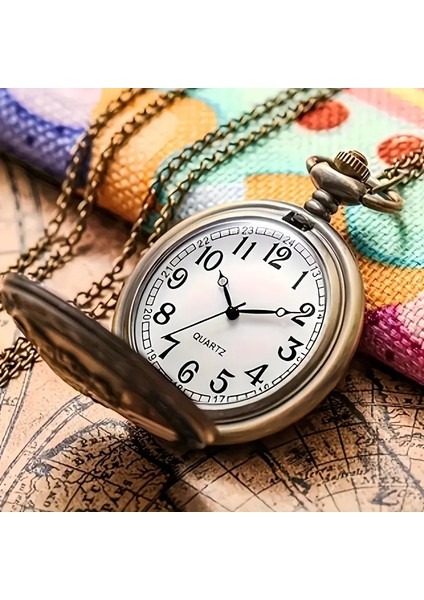 Retroruhu Vintage Bronz Alaşım Cep Saati, Kuvars Hareket, Yuvarlak Kadran, fiyatları