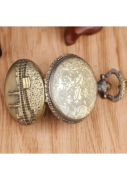 Retroruhu Vintage Bronz Alaşım Cep Saati, Kuvars Hareket, Yuvarlak Kadran, fırsatları