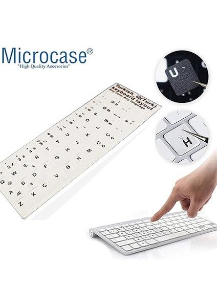 Türkçe Q Klavye Etiketi Laptop Macbook Pc Sticker - Beyaz modelleri