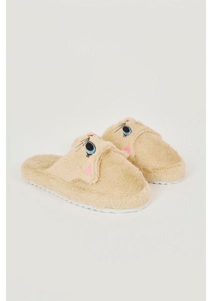 Vizon Kedili Ev Terliği