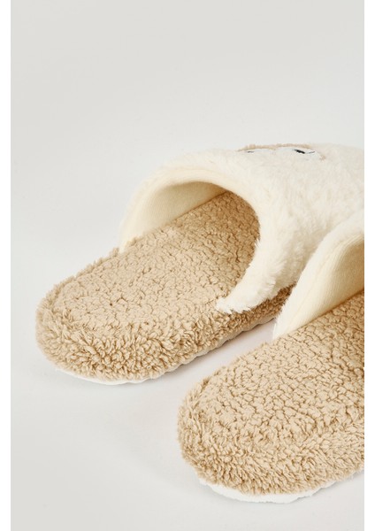 Ekru-Vizon Kurbağa Ev Terliği modelleri