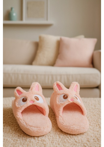 Pembe Tavşanlı Ev Terliği