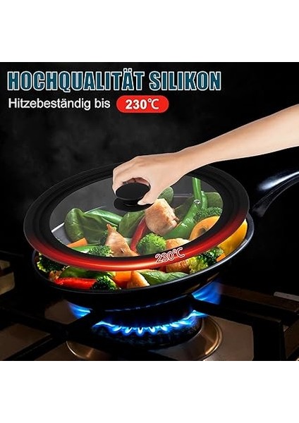 Evrensel Kapak, Tava Kapağı, 24/26/28 cm Tencere ve Tavalar Için Cam Kapak, Çok Yönlü Pişirme Için Tencere Kapağı fırsatları