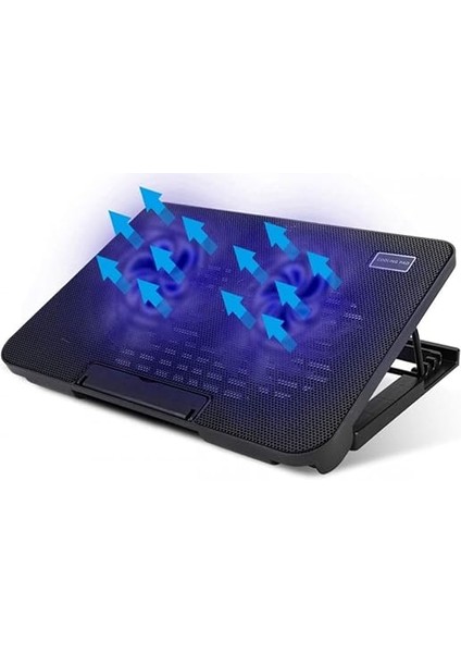 N99 Çift Fanlı Laptop Soğutucu Mavi LED Işıklı 17Inch'e Kadar Uyumlu Ayarlanabilir Dizüstü Stand fiyatları