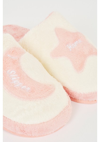 Pembe -Beyaz Ay Yıldız Ev Terliği fiyatları