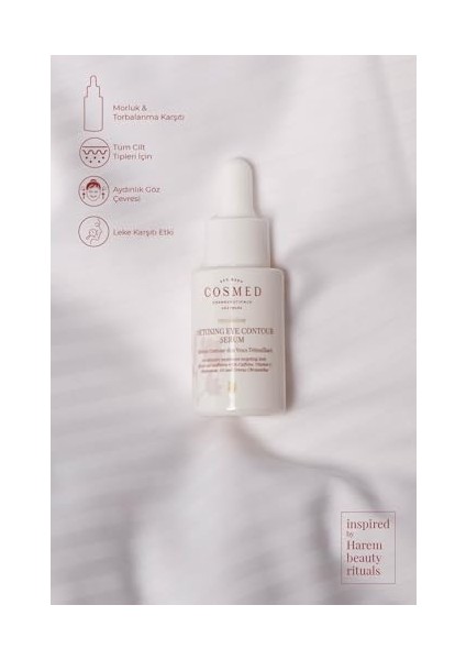 Cosmed Detoxing Eye Contour Serum Göz Altı Torbalanma, Morluk Karşıtı Aydınlatıcı Göz Çevresi Serumu - Kafein, C Vitamini, Niacinamide