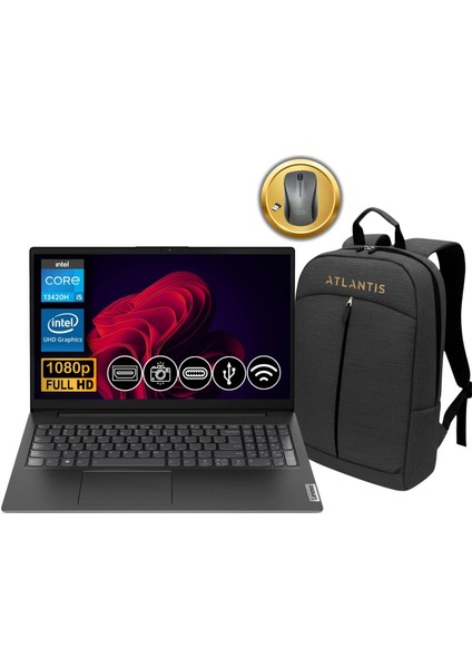 V15 G4 Iru I5-13420H 24GB 1tb SSD Freedos 15.6" Notebook 83A100NSTX ATL43 + Çanta & Mouse