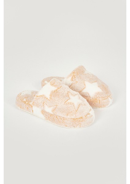 Bej Yıldızlı Atom Ev Terliği