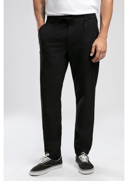 Matteos Normal-Yüksek Bel Bol Düz Kesim Düz Paça Siyah Erkek Pantolon fiyatları