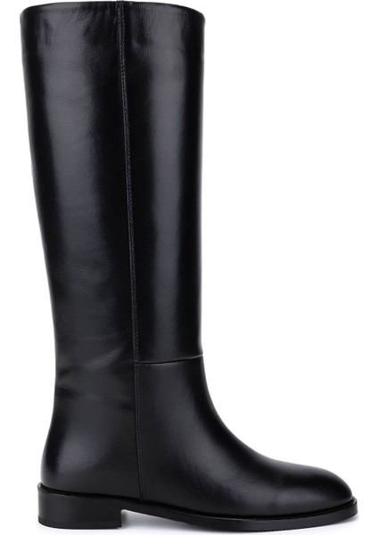 Kadın Hakiki Deri Siyah Klasik Çizme 33 12005 Bn Czm SK25-26 Sıyah Derı