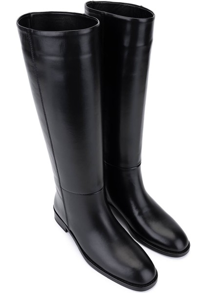 Kadın Hakiki Deri Siyah Klasik Çizme 33 12005 Bn Czm SK25-26 Sıyah Derı fiyatları