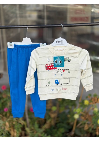 Erkek Çocuk Alt Üst Mevsimlik Takım Araba Desenli Penye Ikili Takım Mavi fırsatları