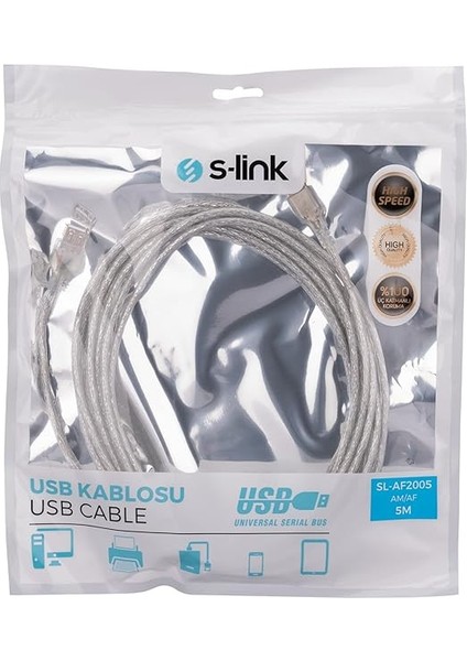 SL-AF2005 Usb2.0 5m Şeffaf Uzatma Kablo fiyatları