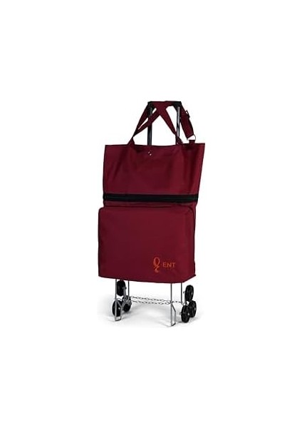 Canta Vadi Model 6 Tekerli, Çok Fonksiyonlu, Merdiven Çıkabilen Su Geçirmez ve Katlanabilir Teleskobik Kollu Seyahat ve Alışveriş Çantası- Bordo fiyatları
