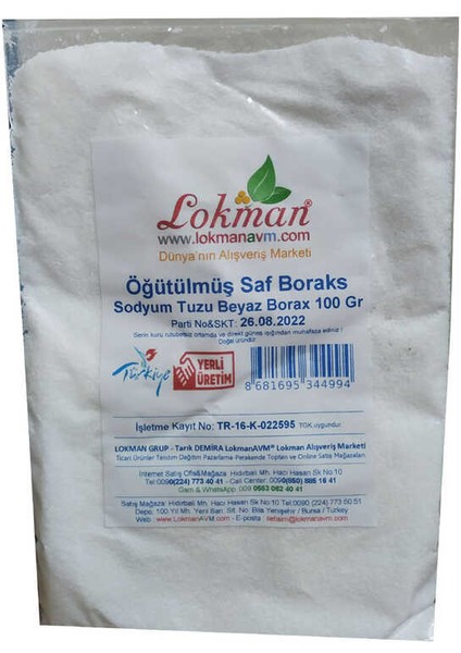 Öğütülmüş Saf Boraks Sodyum Tuzu Beyaz Borax 100 gr modelleri