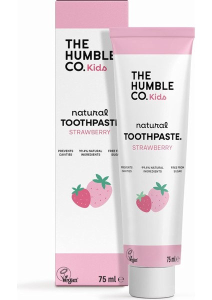 Humble Toothpaste Kids Strawberry 75 ml Çocuklar Için Çilek Aromalı Doğal Diş Macunu 75 ml (Tavsiye Yaş 2+) fiyatları